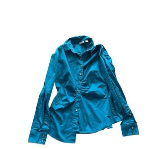 New York and company teal Button-Up Shirt